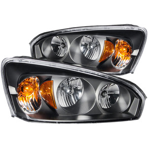 Black Clear Lens Crystal Headlight Set for 2004-2007 Chevrolet Malibu