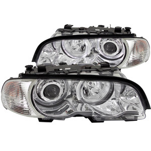 Chrome Clear Lens Projector Headlight Set w/Halo for 2001-2004 BMW M3