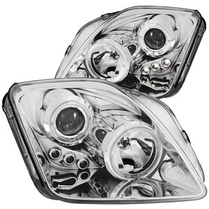 Chrome Clear Lens Projector Headlight Set w/Halo for 1997-2001 Honda Prelude