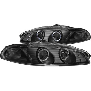 Black Clear Lens Projector Headlight Set for 1997-1999 Mitsubishi Eclipse [G2]