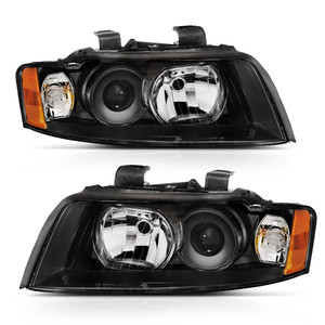 Black Clear Lens Projector Headlight Set for 2002-2005 Audi A4 [G2]