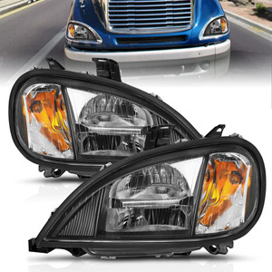 Black Clear Lens LED Crystal Headlight for 2000-2013 Freightliner Columbia