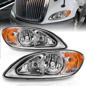 Chrome Clear Lens Headlight Assembly for 2011-16 International Harvester ProStar