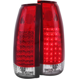 Chrome Red/Clear Lens Tail Light Assembly for 1988-2000 Chevrolet C/K3500 [G2]