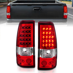Chrome Red/Clear Lens Tail Light Assembly for 03-06 Chevy Silverado 1500 [LED]