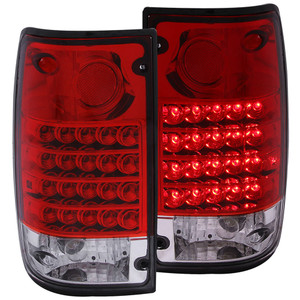 Chrome Red/Clear Lens Tail Light Assembly for 1989-1995 Toyota Pickup