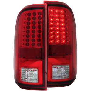 Chrome Red/Clear Lens Tail Light Assembly for 08-16 Ford F-250 Super Duty [LED]