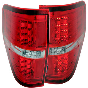 Chrome Red/Clear Lens Tail Light Assembly for 2009-2014 Ford F-150 [LED]