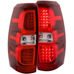 Chrome Red/Clear Lens Tail Light Assembly for 2007-2012 Chevrolet Avalanche