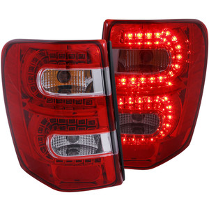 Chrome Red/Clear Lens Tail Light Assembly for 1999-04 Jeep Grand Cherokee [LED]