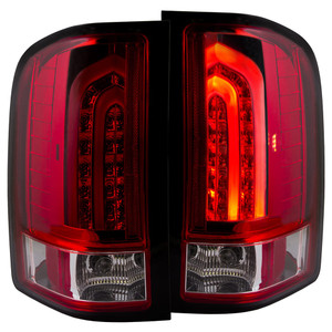 Chrome Red/Clear Lens Tail Light Assembly for 07-14 Chevy Silverado 3500 HD [G2]