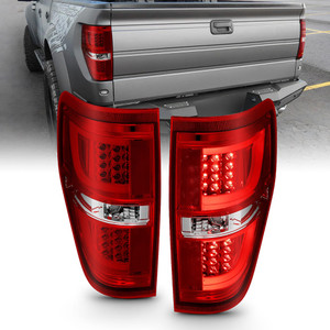 Chrome Red/Clear Lens Tail Light Assembly for 2009-2014 Ford F-150 XLT [LED]