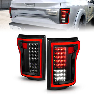 Black Clear Lens Tail Light Assembly for 2015-2017 Ford F-150 w/o Factory LED