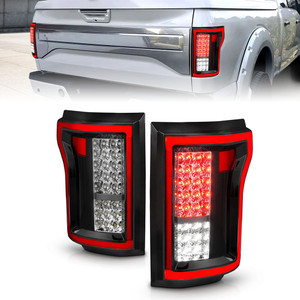 Black Red/Clear Lens Tail Light Assembly for 2015-2017 Ford F-150 w/o LED