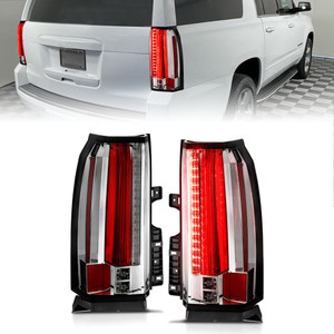 Chrome Clear Lens Tail Light Assembly for 2015-2020 Chevrolet Tahoe