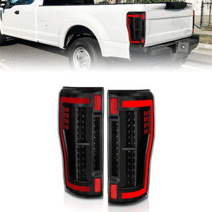 Black Red/Clear Lens Tail Light Assembly for 17-19 Ford F-250 Super Duty w/o LED