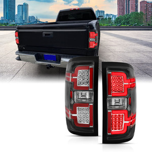 Black Clear Lens Tail Light Assembly for 2014-2019 Chevrolet Silverado 2500 HD