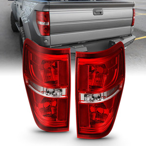 Chrome Red/Clear Lens Tail Light Assembly for 2009-2014 Ford F-150