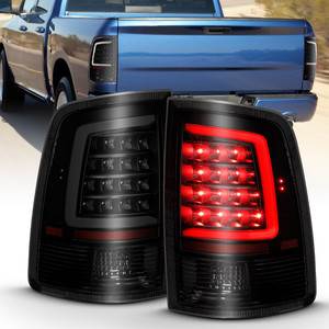 Black Smoke Lens Taillight Set for 11-18 Ram 3500 w/7440 Bulb [LED Plank Style]