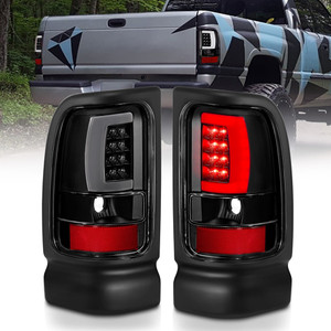 Black Clear Lens Tail Light Assembly for 1994-2002 Dodge Ram 3500