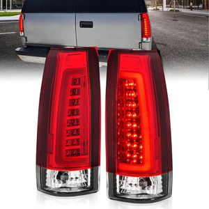 Chrome Red/Clear Lens Tail Light Assembly for 1992-2000 GMC Yukon