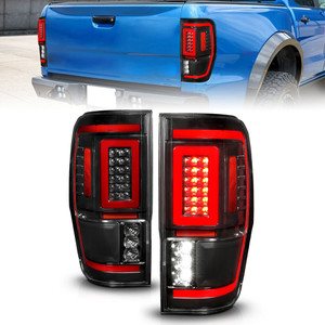 Black Clear Lens Tail Light Assembly w/Light Bar for 2019-2023 Ford Ranger