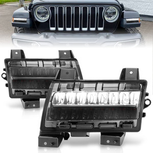 Chrome Smoke Lens Side Marker Light w/Sequential for 18-23 Jeep Wrangler