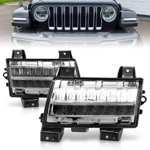 Chrome Clear Lens Side Marker Light Assembly for 2018-2023 Jeep Wrangler [LED]