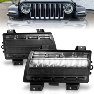 Chrome Smoke Lens Side Markers w/Sequential for 18-23 Jeep Wrangler w/Low Bulb
