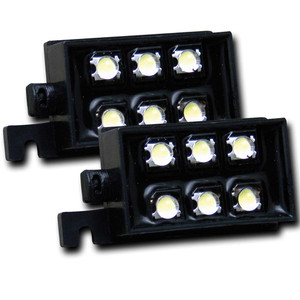 2pc Clear Lens LED Weather Resistant Bed Rail Auxilary Lights w/Switch & Wiring