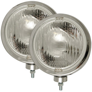 Bolt-On 8" Round Clear Lens H3 Slimline Off Road Halogen Light Pair