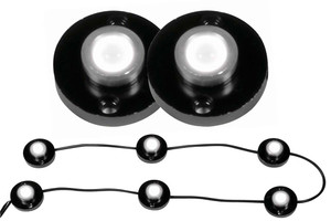 2pc Bolt-On Clear Lens 6 Pod LED 1 Watt Universal Bed Rail Auxilary Lights