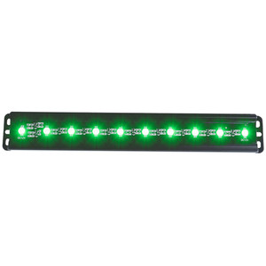 12" 15 Watt Slimline Green LED Light Bar w/10 LEDs [Wiring/Switch Included]