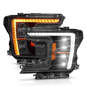 Black Clear Lens LED Projector Headlights for 2018-2020 Ford F-150 w/Halogen
