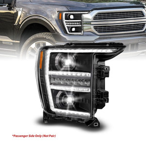 Passenger Black Clear Lens LED Projector Headlight for 2021-2023 Ford F-150