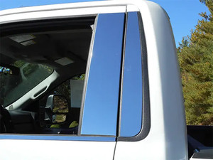 4pc Luxury FX Polished Pillar Post Trim for 23-25 Ford F-350 Super Duty Reg Cab