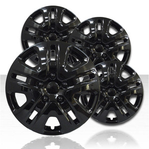 17" 5 V Spoke Gloss Black Wheel Covers with Dodge Caravan/Journey Style (4 Set)