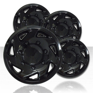 16" 7 Spoke Gloss Black Wheel Covers with Ford E-150/E-450 Style (Set of 4)