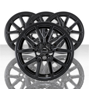 Set of 4 Snap-On Gloss Black 18" Wheel Skins for 2017-2023 Tesla 3 Long Range