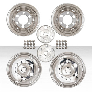 Set of 4 Bolt-On Polished 16" Wheel Simulators for 2011-2015 Isuzu Reach