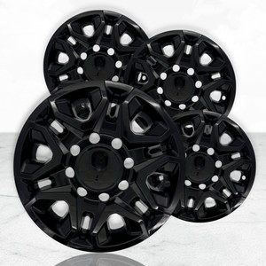 18" Gloss Black Wheel Skins for 2020-25 Chevy Silverado 2500/3500 LTZ (Set of 4)