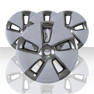 Set of 4 Snap-On Silver/Charcoal 18" 5 Spoke Wheel Covers for 2017-2023 Tesla 3
