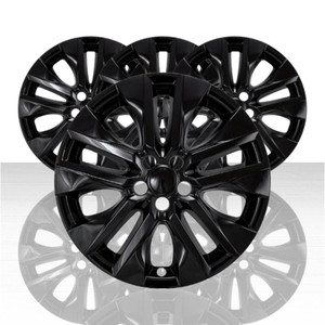 4 Set Snap-On Gloss Black 19" 5 V Spoke Wheel Skins for 19-25 Toyota RAV4 XLE