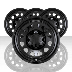4 Set Snap-On Gloss Black 17" Wheel Skins for 23-26 Sierra 1500 Pro/Colorado WT