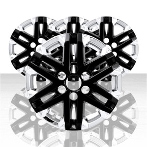 Set of 4 Snap-On Chrome/Gloss Black 18" Wheel Skins for 22-25 Toyota Tundra SR5