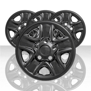 Set of 4 Snap-On Gloss Black 18" 5 Spoke Wheel Skins for 07-21 Toyota Tundra SR5