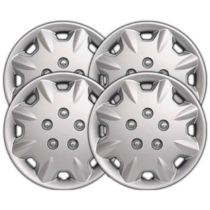 14 Inch Universal Silver Metallic Clip-On Hubcap Covers