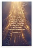 Ephesians 2:8-9 'For It Is By Grace' Inspirational 12x18 US Made Poster