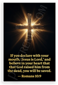 Romans 10:9 'Jesus is Lord' Salvation Quote Inspirational 12x18 US Made Poster