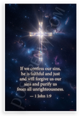 1 John 1:9 'If We Confess Our Sins He Is Faithful' Inspirational 12x18 US Made Poster